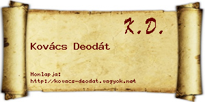 Kovács Deodát névjegykártya